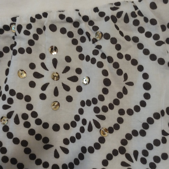 Merona white skirt with brown & sequin print A skirt size 24/26 - Picture 4 of 6